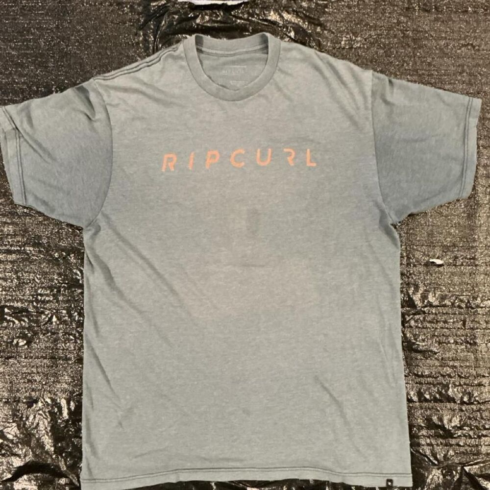 Rip-curl Men's Grey and Blue T-shirt